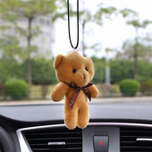 Autós medál plüss kitömött aranyos medve dekoráció függő dísz autó hátulnézet tükör felfüggesztés nyakkendő medve kiegészítők ajándék