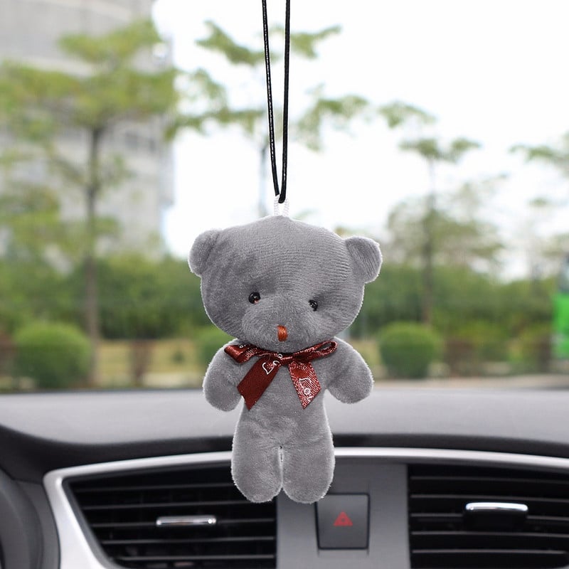 Autós medál plüss kitömött aranyos medve dekoráció függő dísz autó hátulnézet tükör felfüggesztés nyakkendő medve kiegészítők ajándék
