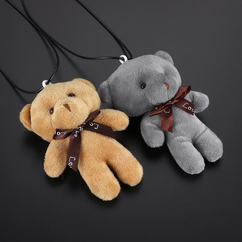 Autós medál plüss kitömött aranyos medve dekoráció függő dísz autó hátulnézet tükör felfüggesztés nyakkendő medve kiegészítők ajándék