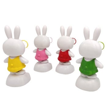 Cute Rabbit Solar Powered Dancing Toys Swinging Animated Bobble Dancer Shaking Head Διακοσμητικό ταμπλό με παιχνίδι αυτοκινήτου