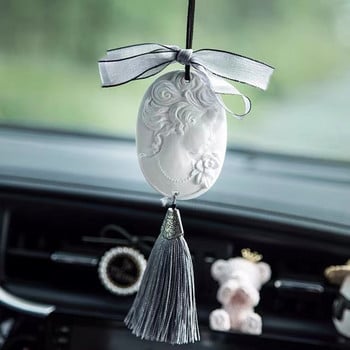 FinRu Factory Direct Car Pendant Indoor Hanging Oval Perfume Essential Oil Ceramic Diffuser Αξεσουάρ Διακόσμηση Αποσμητικό χώρου