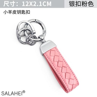 Πολύχρωμο μπρελόκ αυτοκινήτου Γνήσιο δερμάτινο μπρελόκ Πλεκτό σχοινί Μπρελόκ αυτοκινήτου Μπρελόκ ανδρικό Γυναικείο Χειροποίητη κρεμαστή πόρπη