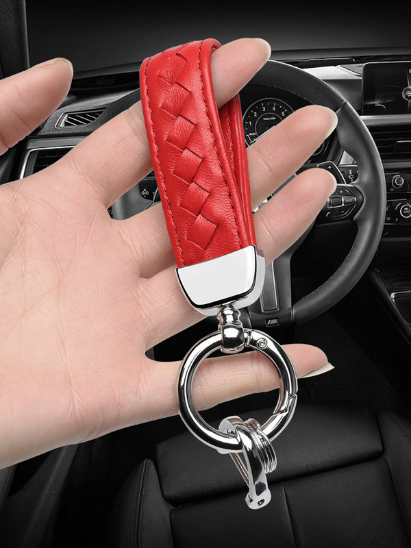Πολύχρωμο μπρελόκ αυτοκινήτου Γνήσιο δερμάτινο μπρελόκ Πλεκτό σχοινί Μπρελόκ αυτοκινήτου Μπρελόκ ανδρικό Γυναικείο Χειροποίητη κρεμαστή πόρπη