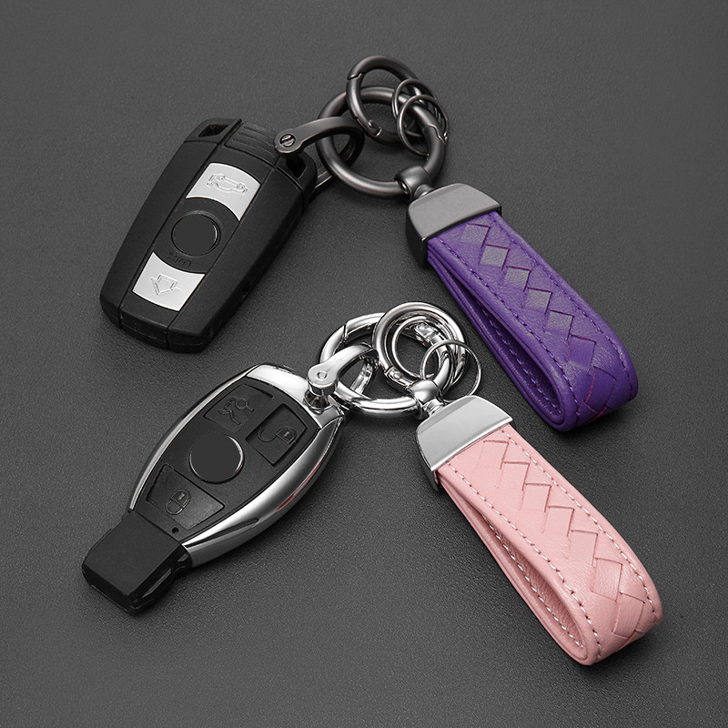 Πολύχρωμο μπρελόκ αυτοκινήτου Γνήσιο δερμάτινο μπρελόκ Πλεκτό σχοινί Μπρελόκ αυτοκινήτου Μπρελόκ ανδρικό Γυναικείο Χειροποίητη κρεμαστή πόρπη