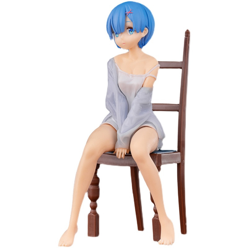 Pidžama Rem Ram Postavka za stolac Dekoracija PVC Anime figurica Automobilski ukrasi Auto Interijer Dodaci Dekoracija Rođendanski poklon