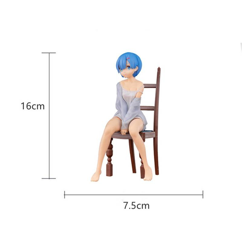 Pidžama Rem Ram Postavka za stolac Dekoracija PVC Anime figurica Automobilski ukrasi Auto Interijer Dodaci Dekoracija Rođendanski poklon