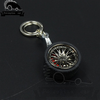 Моден метален ключодържател за BMW Audi VW Honda Toyota BBS Wheel Hub Aro Model Chain Car Key Ring Mini Creative Tyres Keychain