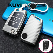 Husa pentru chei auto din filtru de carbon Tpu pentru VW Volkswagen Golf 7 MK7 Tiguan MK2 pentru SEAT Ateca Leon FR 2 Ibiza pentru Skoda Octavia A7