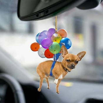 Висулка за кола Цветен балон Кученце Сладко куче Орнамент Автомобили Огледало за обратно виждане Декорация Авто интериорен декор Аксесоари за дома