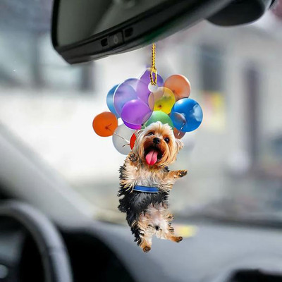 Autó medál Színes léggömb kölyök aranyos kutya dísz Gépkocsik Visszapillantó tükör Dekoráció Autók Belső Dekoráció Otthoni Kiegészítők