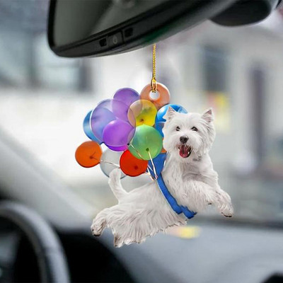 Automobilio pakabukas Spalvingas balionas šuniukas Mielas šuns ornamentas Automobiliai galinio vaizdo veidrodžio apdaila Automobilių interjero dekoras Namų aksesuarai