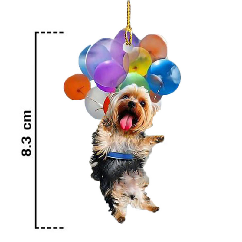 Automobilio pakabukas Spalvingas balionas šuniukas Mielas šuns ornamentas Automobiliai galinio vaizdo veidrodžio apdaila Automobilių interjero dekoras Namų aksesuarai