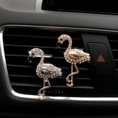 Autós légfrissítő ötvözet gyémánt levegőkimenet Flamingo aroma diffúzor autó belső parfüm klip High End Auto Inter Accessories