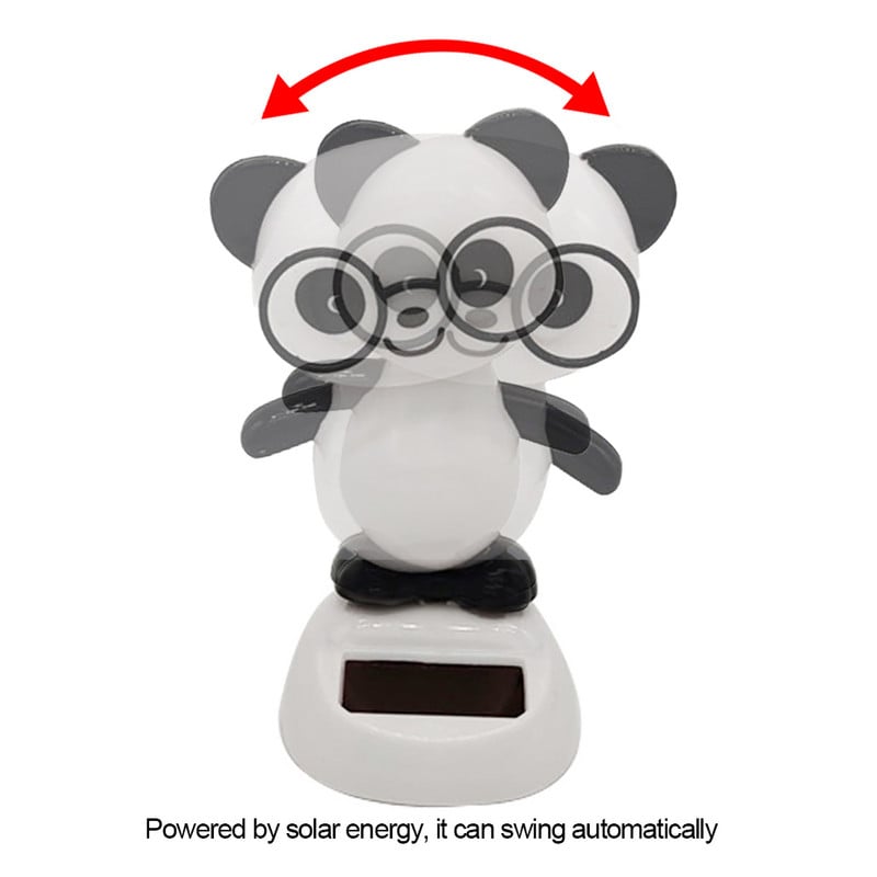 Solar Power autó műszerfal Lengő baba autó belső dísz Ajándék belső dekoráció Szemüveg Panda Anime autós kiegészítők