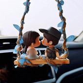 Swing Lovers Doll Car Κρεμαστό Στολίδι Κρεμαστό Κρεμαστό Φιλί Ζευγάρι Καθρέφτης Αυτοκινήτου Κρεμαστό Εσωτερικό Αξεσουάρ αυτοκινήτου για αγόρια κορίτσια Δώρο