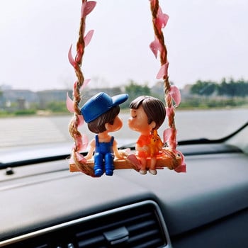 Swing Lovers Doll Car Κρεμαστό Στολίδι Κρεμαστό Κρεμαστό Φιλί Ζευγάρι Καθρέφτης Αυτοκινήτου Κρεμαστό Εσωτερικό Αξεσουάρ αυτοκινήτου για αγόρια κορίτσια Δώρο