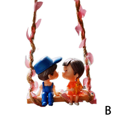 Swing Lovers Doll Car Κρεμαστό Στολίδι Κρεμαστό Κρεμαστό Φιλί Ζευγάρι Καθρέφτης Αυτοκινήτου Κρεμαστό Εσωτερικό Αξεσουάρ αυτοκινήτου για αγόρια κορίτσια Δώρο
