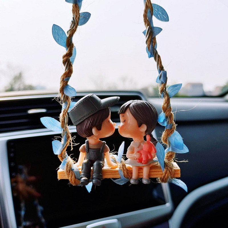 Swing Lovers Doll Car Κρεμαστό Στολίδι Κρεμαστό Κρεμαστό Φιλί Ζευγάρι Καθρέφτης Αυτοκινήτου Κρεμαστό Εσωτερικό Αξεσουάρ αυτοκινήτου για αγόρια κορίτσια Δώρο