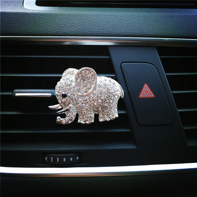 Bling autótartozékok Aroma Vent Clip Autószag Autóparfüm Légfrissítő Autódíszekben Gyémánt Elefánt Autó Belső Dekoráció