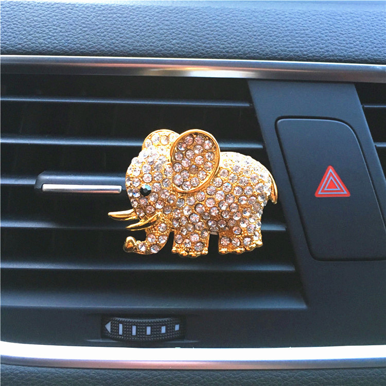 Bling autótartozékok Aroma Vent Clip Autószag Autóparfüm Légfrissítő Autódíszekben Gyémánt Elefánt Autó Belső Dekoráció