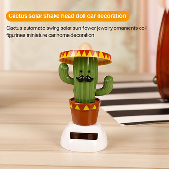 Cactus Automatic Swing Solar Sun Flower Κοσμήματα Διακοσμητικά κούκλα ειδώλια Μινιατούρα Διακόσμηση σπιτιού αυτοκινήτου