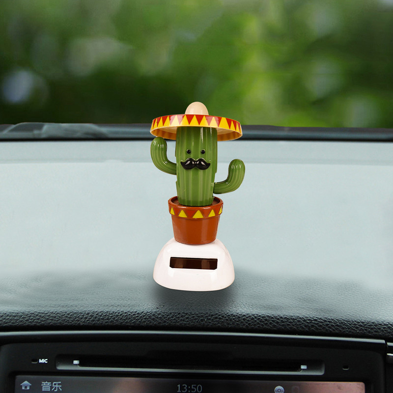 Cactus Leagăn automat Solar Soare Floare Bijuterii Ornamente Figurine Păpuși Decorarea casei mașinii în miniatură