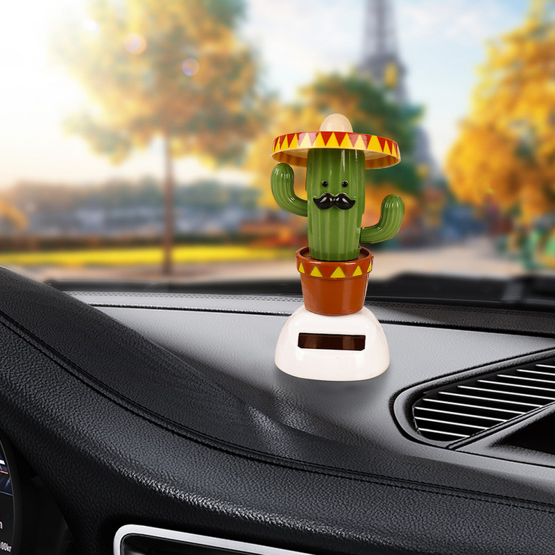 Cactus Leagăn automat Solar Soare Floare Bijuterii Ornamente Figurine Păpuși Decorarea casei mașinii în miniatură
