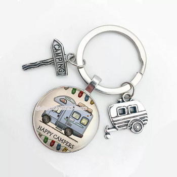 Μπρελόκ 2021 New/Cute Camper Wagon, I Love Camping Keychain, Trailer Road Sign Keychain, Holder Stylish Keychain Holiday Travel