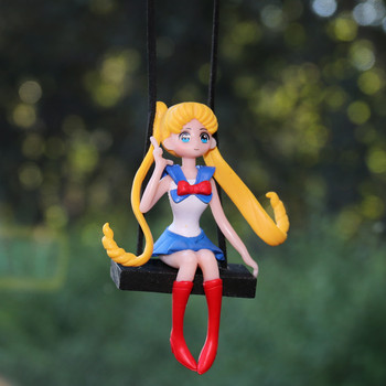 Κρεμαστό ντεκόρ αυτοκινήτου Sailor Moon Swing Action Figure Hanging Gadget Αυτόματος καθρέφτης οπισθοπορείας Γυναικείο Στολίδι Εσωτερικό Voiture Αξεσουάρ