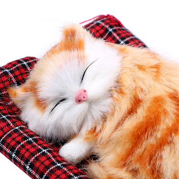 Χαριτωμένα Simulation Sleeping Cats Υπέροχα βελούδινα γατάκια Παιχνίδι Δώρο για το σπίτι στο ταμπλό αυτοκινήτου Δώρο για κορίτσι Αξεσουάρ αυτοκινήτου Στολίδι εσωτερικού χώρου