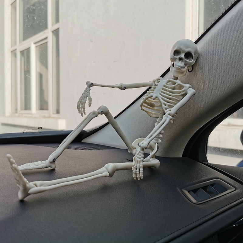 Visszapillantó tükör medál ember 40 cm csontváz modell autó dekoráció Halloween kellékek csontok autóbelső kiegészítők