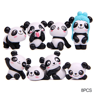 8 vnt. / rinkinys Mielas Panda Automobilio puošmena Prietaisų skydelis Žaislas Automobilis Automobilis „Pasidaryk pats“ animacinių filmų ornamentai, interjero reikmenys, dekoravimo priedai