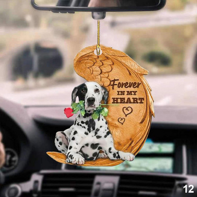 1 ΤΕΜ. 2D χαριτωμένο αστείο άγγελος ύπνου φτερό σκυλιού Κρεμαστό στολίδι κινουμένων σχεδίων Χαριτωμένο κρεμαστό τσάντα αυτοκινήτου Μπρελόκ Κρεμαστό στολίδια αυτοκινήτου