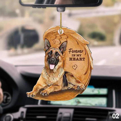 1 ΤΕΜ. 2D χαριτωμένο αστείο άγγελος ύπνου φτερό σκυλιού Κρεμαστό στολίδι κινουμένων σχεδίων Χαριτωμένο κρεμαστό τσάντα αυτοκινήτου Μπρελόκ Κρεμαστό στολίδια αυτοκινήτου