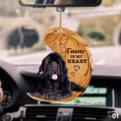 1 ΤΕΜ. 2D χαριτωμένο αστείο άγγελος ύπνου φτερό σκυλιού Κρεμαστό στολίδι κινουμένων σχεδίων Χαριτωμένο κρεμαστό τσάντα αυτοκινήτου Μπρελόκ Κρεμαστό στολίδια αυτοκινήτου