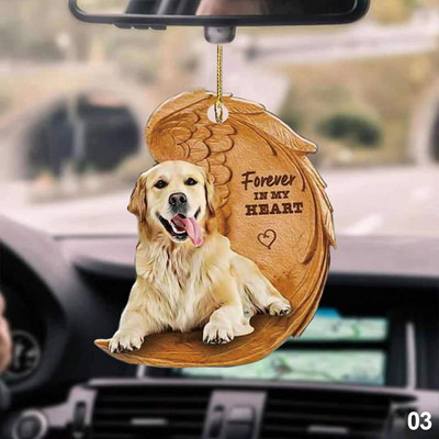 1 ΤΕΜ. 2D χαριτωμένο αστείο άγγελος ύπνου φτερό σκυλιού Κρεμαστό στολίδι κινουμένων σχεδίων Χαριτωμένο κρεμαστό τσάντα αυτοκινήτου Μπρελόκ Κρεμαστό στολίδια αυτοκινήτου