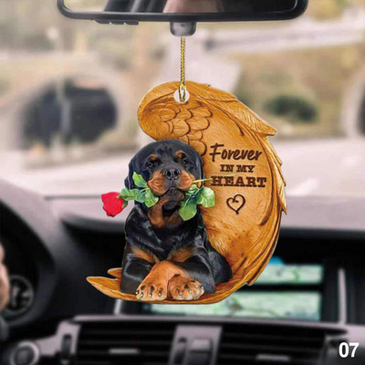 1 ΤΕΜ. 2D χαριτωμένο αστείο άγγελος ύπνου φτερό σκυλιού Κρεμαστό στολίδι κινουμένων σχεδίων Χαριτωμένο κρεμαστό τσάντα αυτοκινήτου Μπρελόκ Κρεμαστό στολίδια αυτοκινήτου