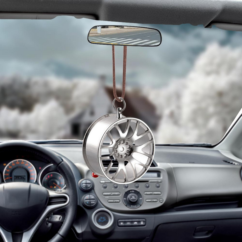 Ornament pentru mașină pandantiv butuc roți metalice volantă agățată interior auto hip-hop oglindă retrovizoare decorare accesorii ornamente