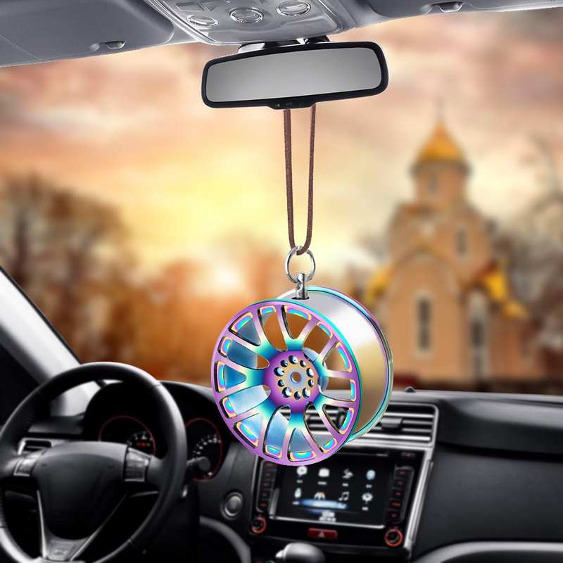 Ornament pentru mașină pandantiv butuc roți metalice volantă agățată interior auto hip-hop oglindă retrovizoare decorare accesorii ornamente