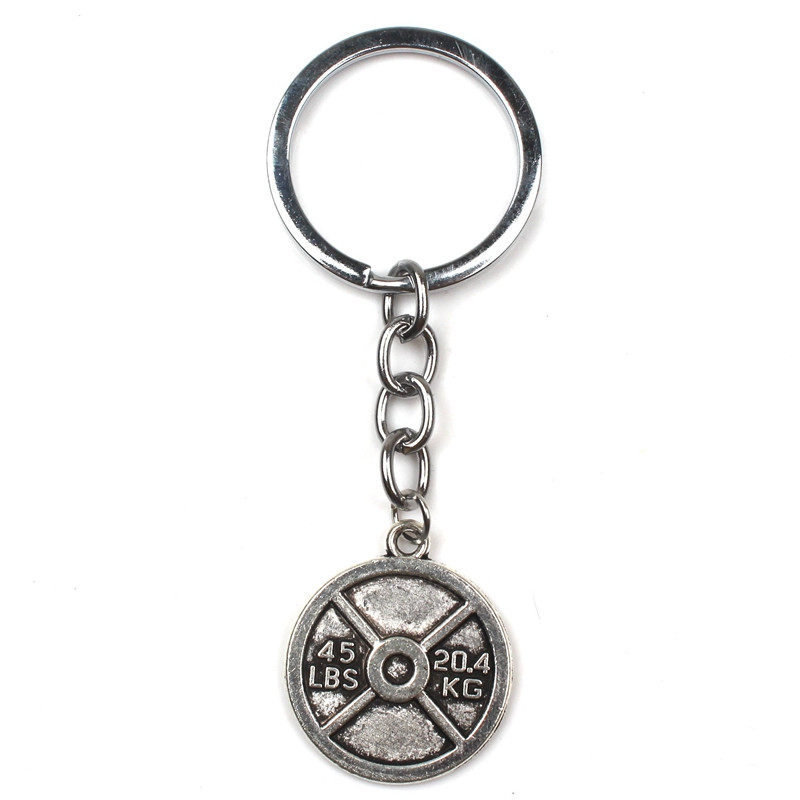 Kuuma moe aksessuaar 2020. aasta võtmehoidja mini hantli ketaskangi võtmehoidja fitness-võlu võtmehoidja disaineri kingitus treeneri suveniir