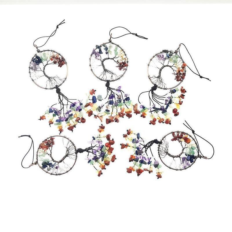 1 tk käsitsi valmistatud auto elupuu ripats naturaalsest vääriskivist kaelakee tšakra tervendav kristallvõlu auto kaunistused hulgimüük
