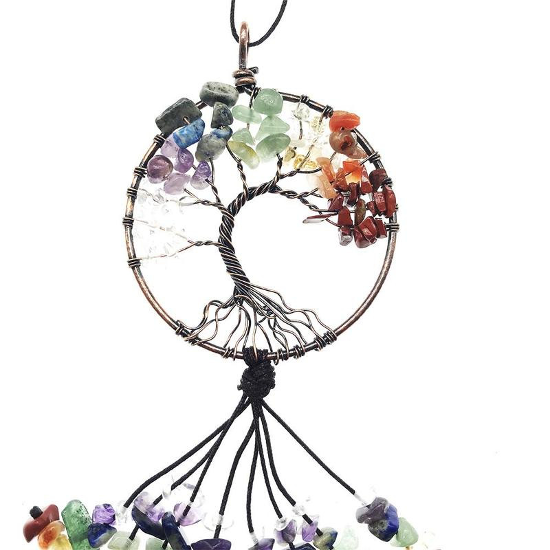 1 tk käsitsi valmistatud auto elupuu ripats naturaalsest vääriskivist kaelakee tšakra tervendav kristallvõlu auto kaunistused hulgimüük