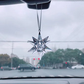Crystal Snowflake Meteor Hammer Star Függő autó hátulnézet Tükör medál Kreatív autós kiegészítők Karácsonyi díszek