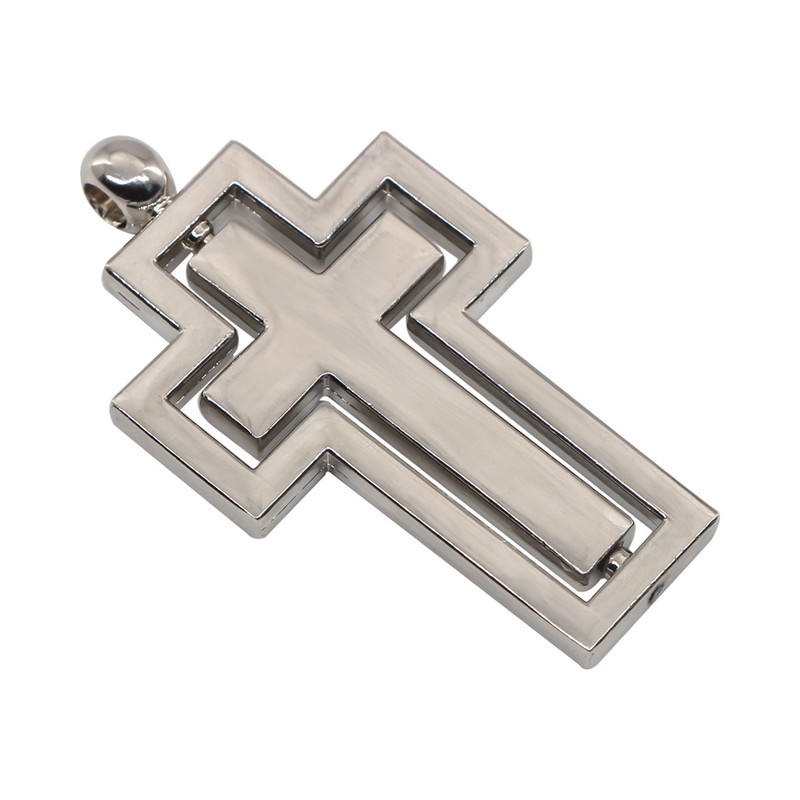 Új divat Dupla forgó Jesus Cross autós medál visszapillantó tükör Dekoráció Díszek Gépkocsik Beltéri Autók Tartozékok