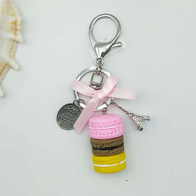 Naiste kook Võtmehoidja Mood Armsad prantsuse kondiitritooted Võtmehoidja Kott Charm Auto võtmehoidja Pulmapeo kingitus Ehted 17278