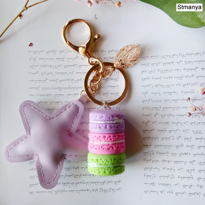 Naiste kook Võtmehoidja Mood Armsad prantsuse kondiitritooted Võtmehoidja Kott Charm Auto võtmehoidja Pulmapeo kingitus Ehted 17278