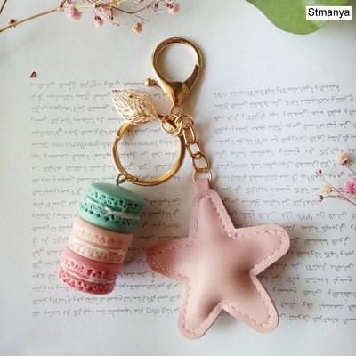 Naiste kook Võtmehoidja Mood Armsad prantsuse kondiitritooted Võtmehoidja Kott Charm Auto võtmehoidja Pulmapeo kingitus Ehted 17278