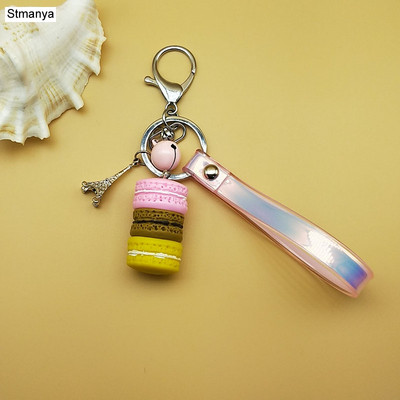 Naiste kook Võtmehoidja Mood Armsad prantsuse kondiitritooted Võtmehoidja Kott Charm Auto võtmehoidja Pulmapeo kingitus Ehted 17278