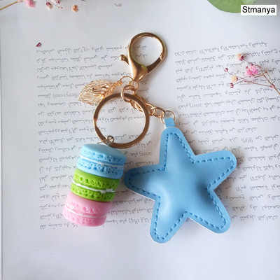 Naiste kook Võtmehoidja Mood Armsad prantsuse kondiitritooted Võtmehoidja Kott Charm Auto võtmehoidja Pulmapeo kingitus Ehted 17278