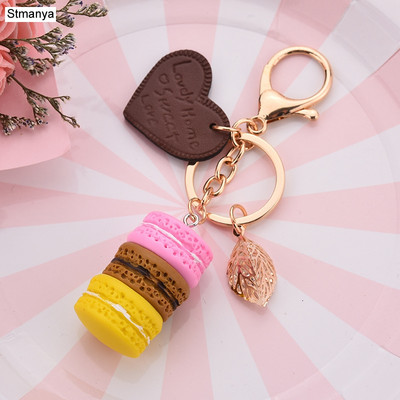 Naiste kook Võtmehoidja Mood Armsad prantsuse kondiitritooted Võtmehoidja Kott Charm Auto võtmehoidja Pulmapeo kingitus Ehted 17278
